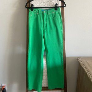 Escada Sport green cotton blend straight leg pants